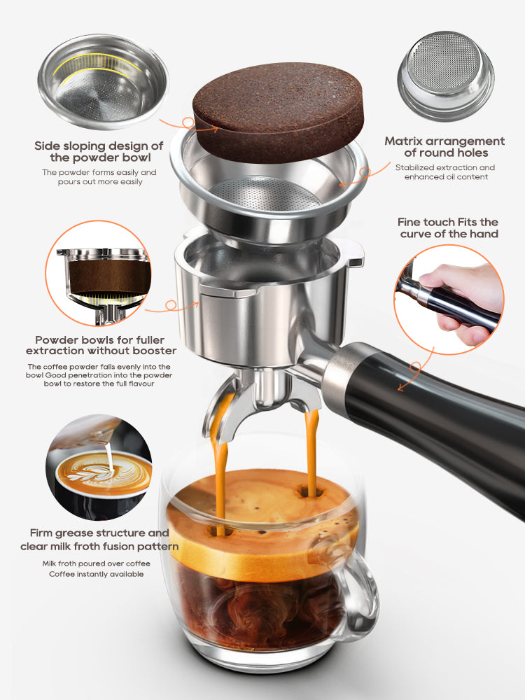 HiBrew Temperature Adjustable Semi Automatic Espresso Machine