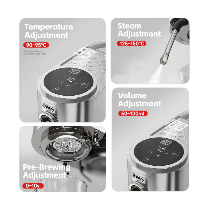 HiBREW Dual Boiler Espresso Machine with Intuitive Touchscreen