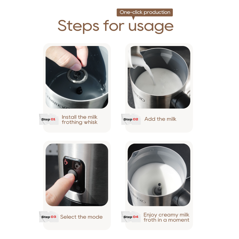 HiBrew 4-in-1 Fully Automatic Milk Foamer