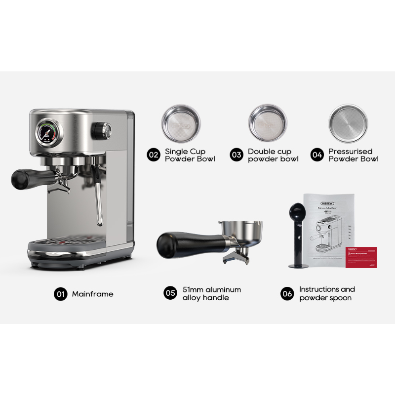HiBrew 20Bar Semi Automatic Espresso Coffee Machine