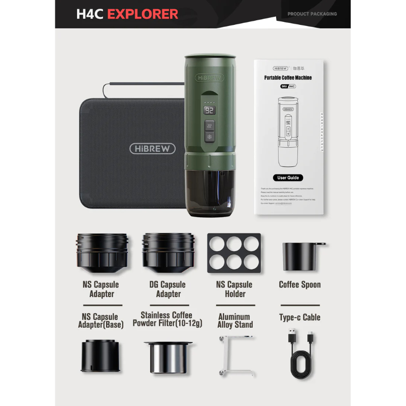 HiBREW H4C – Portable Espresso Maker with Detachable Battery