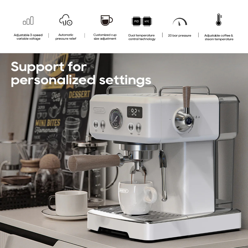 HiBrew Temperature Adjustable Plus Semi Automatic Espresso Machine